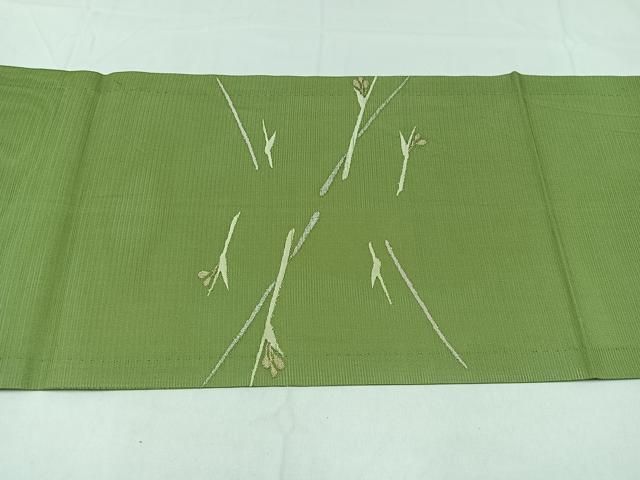 専用a448 正絹 夏帯 名古屋帯 流水　金糸 銀糸 着物 夏帯】絽綴れ 名古屋帯 桔梗 絹 金糸 銀糸 生成り 白 水色 541