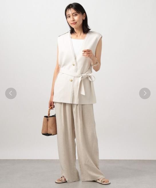 バンヤードストーム　ツイードベスト　ジレ 454y*美品 バンヤードストーム ツイード ベルト付き ジレ ベスト