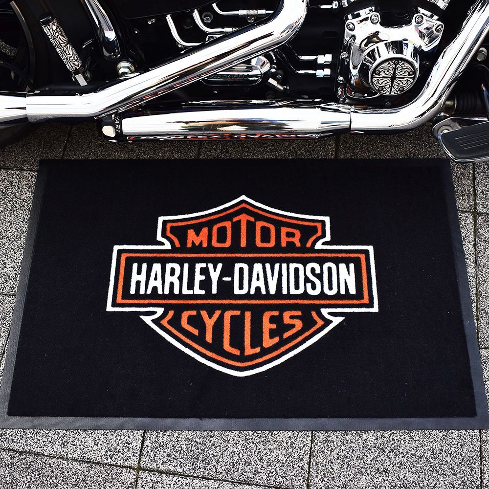 ハーレーダビッドソン フロアマット HARLEY-DAVIDSON FLOOR MAT/アメリカン雑貨 インテリア ガレージ 車 バイク アメリカ雑貨  チョッパー カッコイイ アメ雑 アメ車