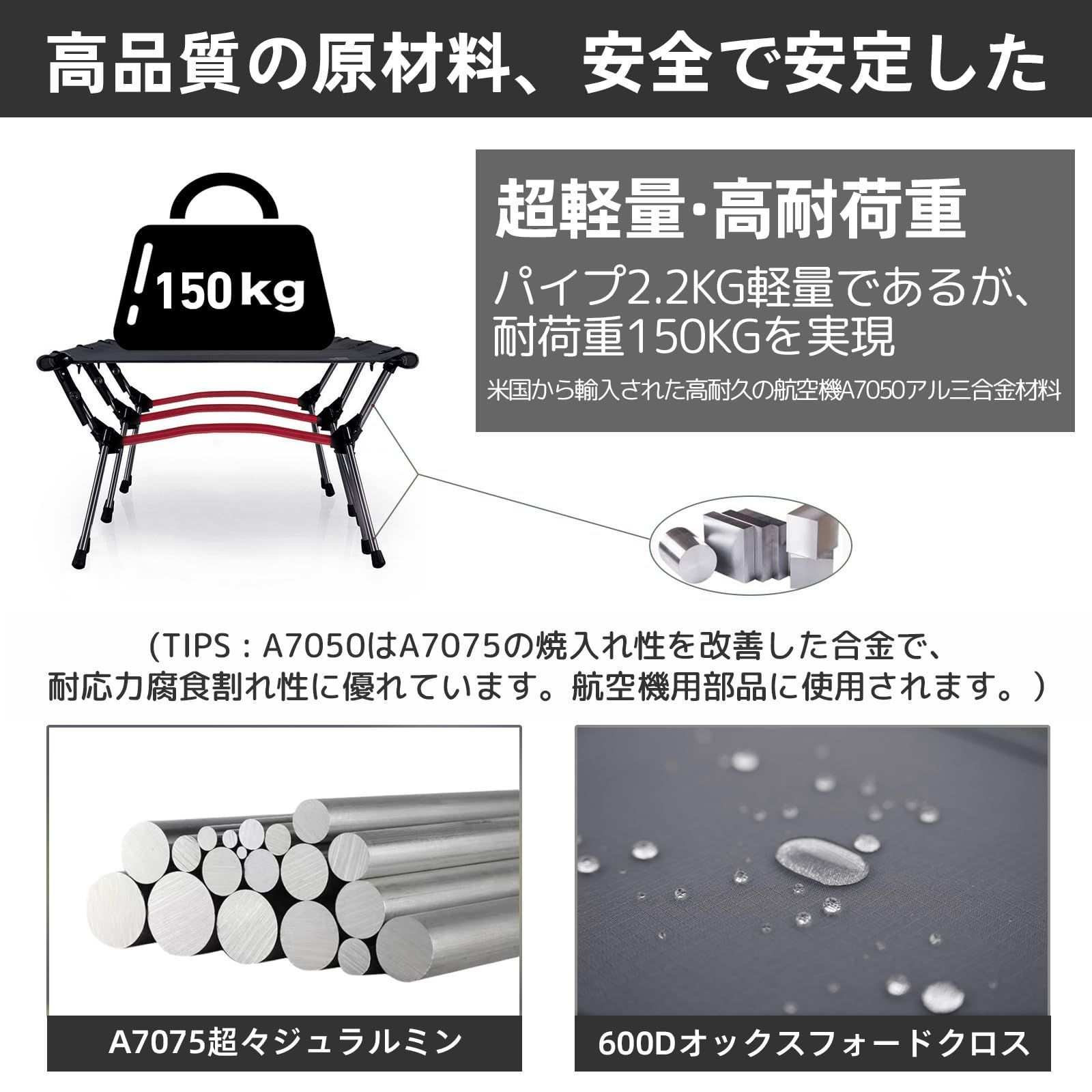 【人気商品】UNE コット キャンプコット 2WAY アジャスタブル アウトドアベッド 耐荷重150kg 防水 通気性 アップグレード版 軽量  2.8kg 静音設計 ハイ/ロー切替可能 組立簡易 バイクツーリング 野外用 防災 自宅用 会社用 収納バッグ付き