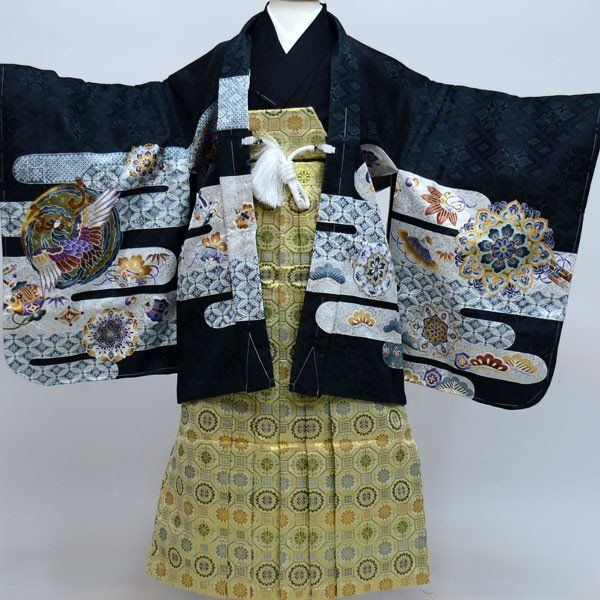 七五三 五歳 男児 羽織袴フルセット 着物 豪華絢爛 紋袴 M 5歳
