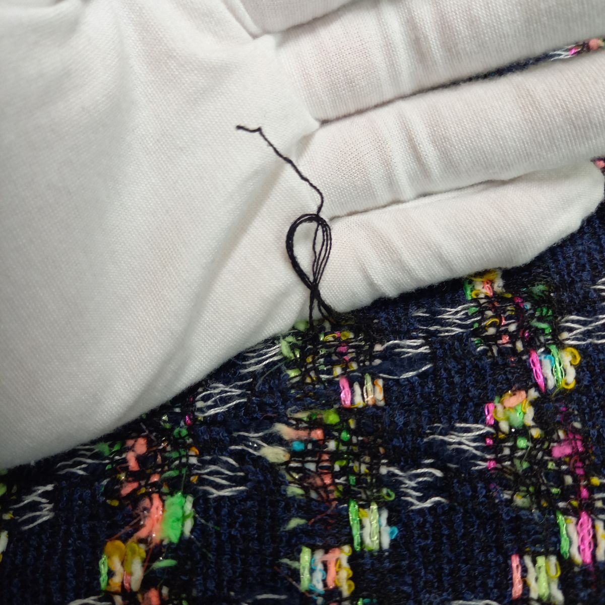 シンゾーン マイダルタニアン　ツイード ノーカラー ジャケット ネイビー shinzone my D'artagnan シンゾーン マイダルタニアン ツイード