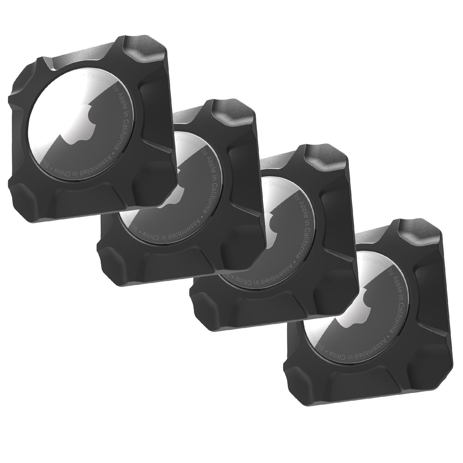 CyberTank Airtagホルダー AirTagMount AirTag 粘着ステッカー付き 超耐久性 車を探す スキー バイク 財布 旅行 テレビリモート 車 荷物用 (4個パック) ブラック