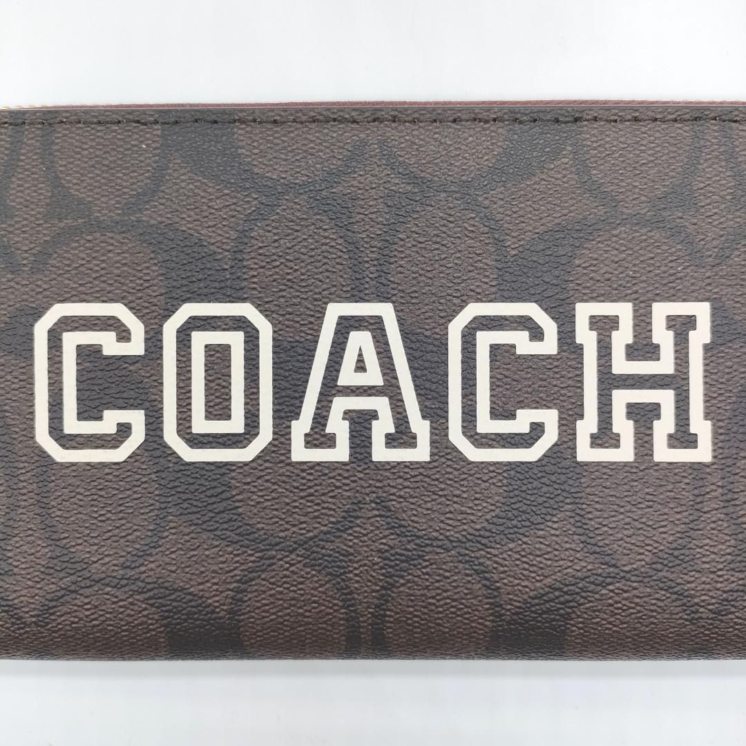 COACH] コーチ シグネチャー柄 ラウンドジップ長財布 CB856（ブラウン
