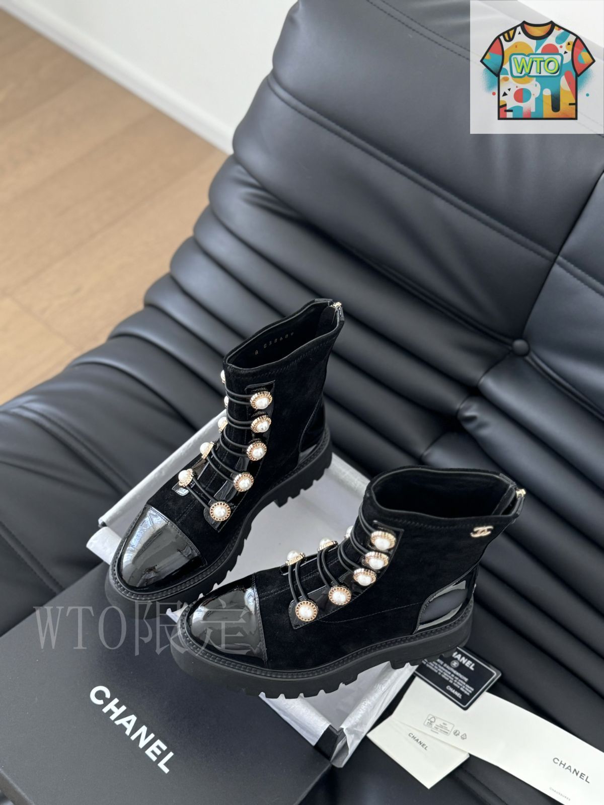 値下げ❤良品✴シャネルブーツ シャネル 24B パール ブーツ レザー シューズ02-2 - メルカリ
