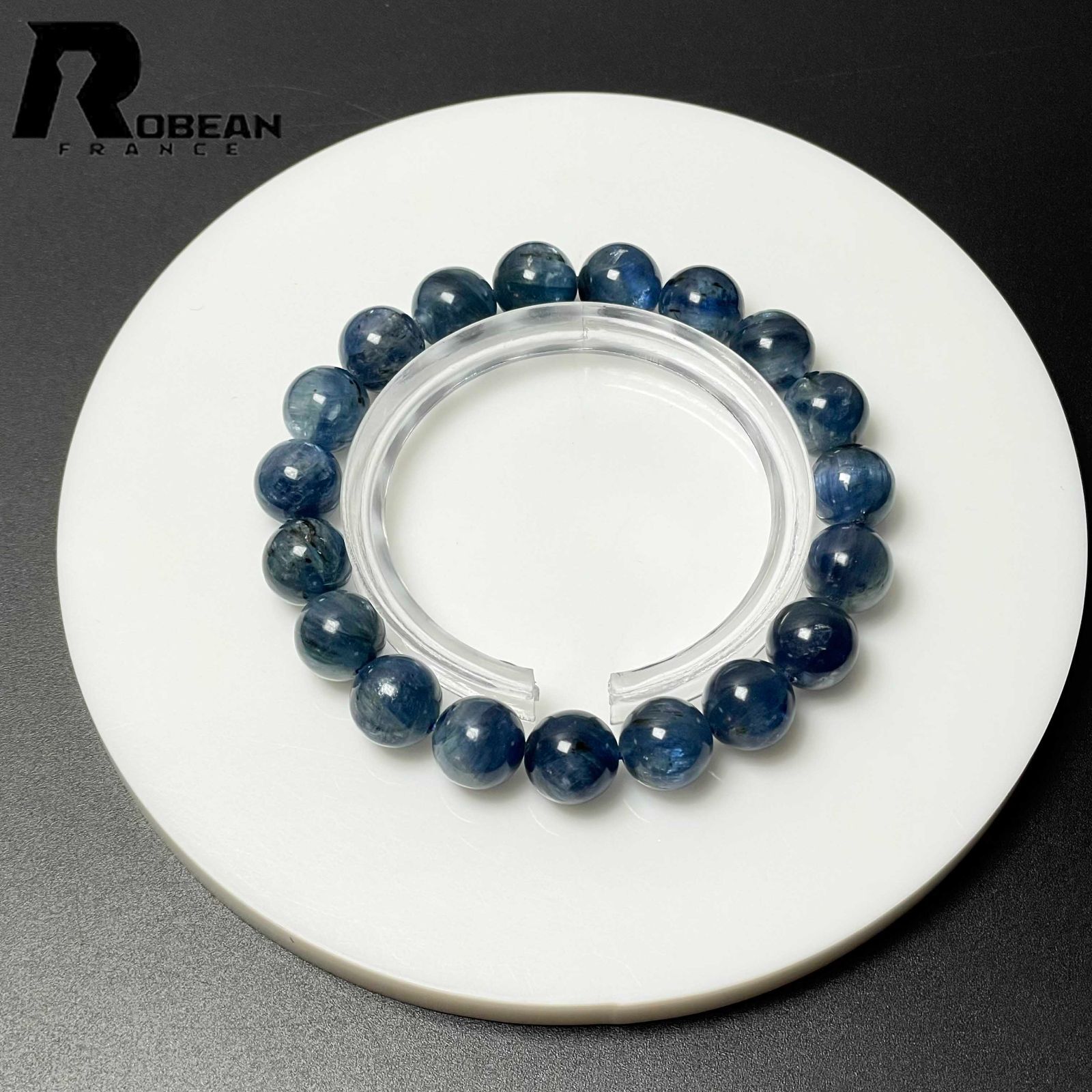 EU製 定価15万円 ROBEAN カイヤナイト パワーストーン ブレスレット アクセサリー 天然石 原石 お守り プレゼント1 ギフト 10.1-10.3mm M0619626