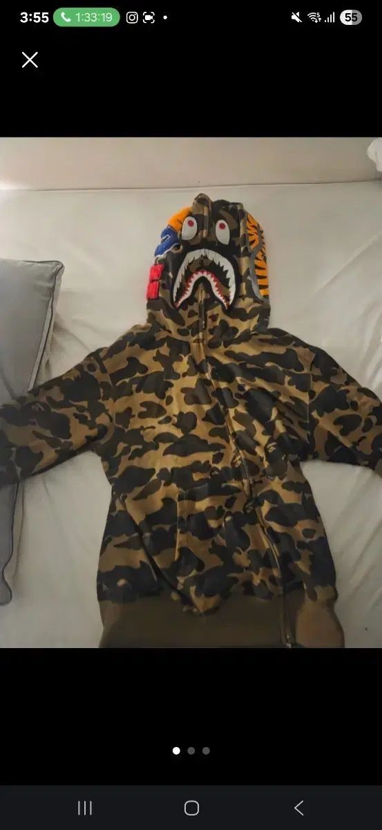 A BATHING APE アベイシングエイプ BAPE シャーク カモフラ フード付き ジップアップパーカー