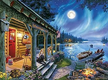 Buffalo Games Moonlight Lodge by Darrell Bush Jigsaw Puzzle (1000 Piece)