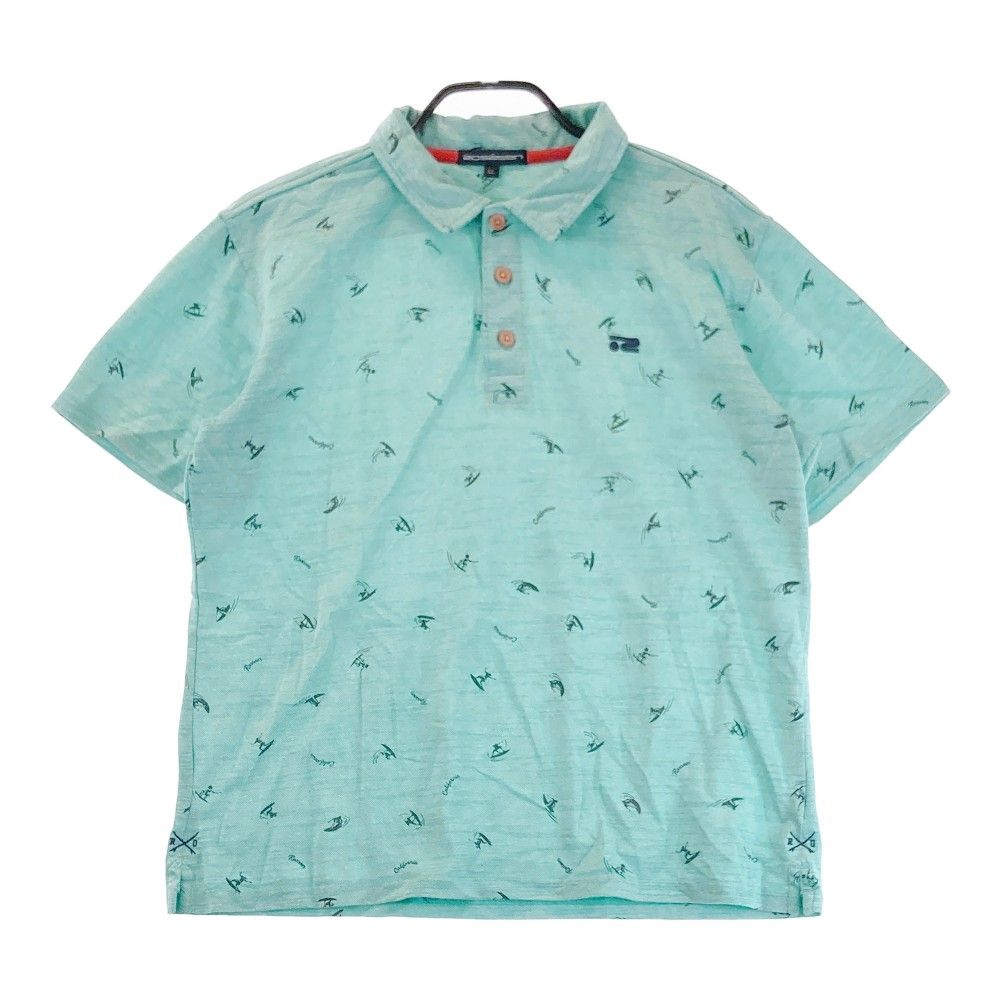みページ サイズ：LL ROSASEN ロサーセン 半袖ポロシャツ 総柄 ブルー系