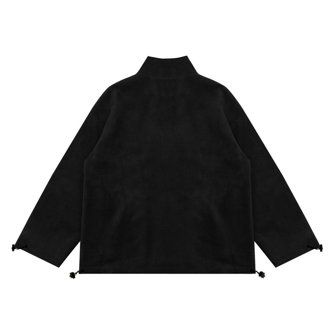 新品 MIUMIU 刺繍ロゴのフリースハーフジップジャケット
