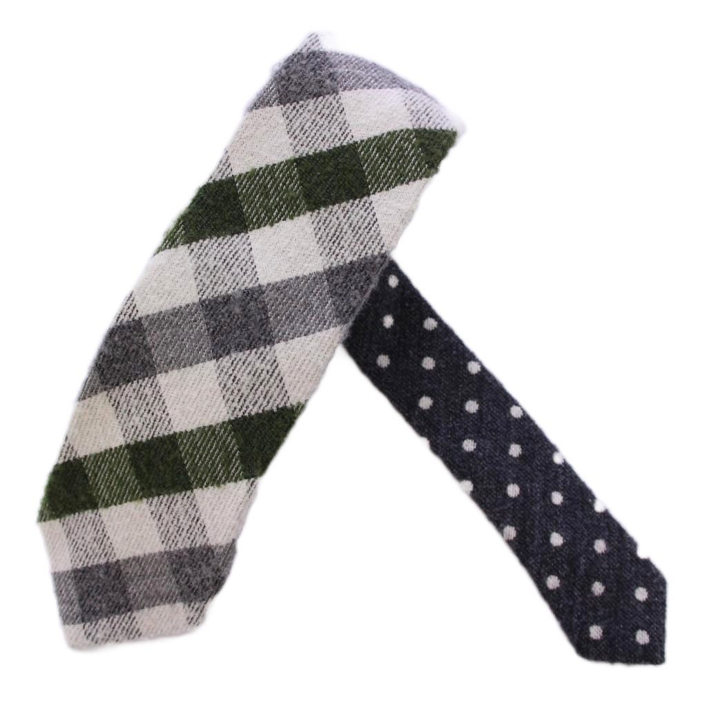 ジラフ giraffe ネクタイ チェック柄 ドット柄 シルク ウール 日本製