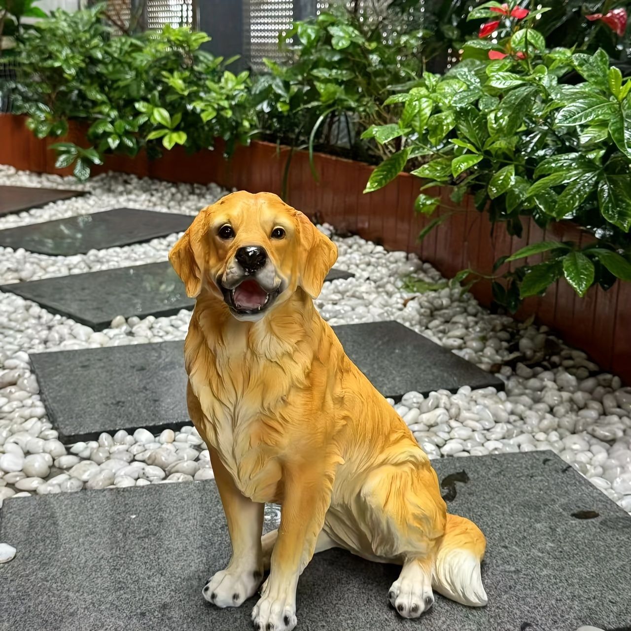 ゴールデンレトリバー置物オブジェ犬いぬ玄関エントランスガーデン庭