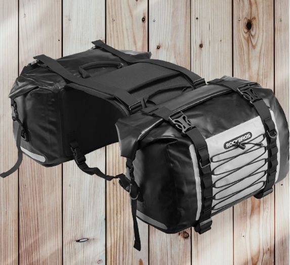 バイク用 サイドバッグ ツーリングバッグ 防水 両側容量合わせて62L 左右セット 取り付け簡単 3泊～4泊程度の荷物 アウトドア キャンプ