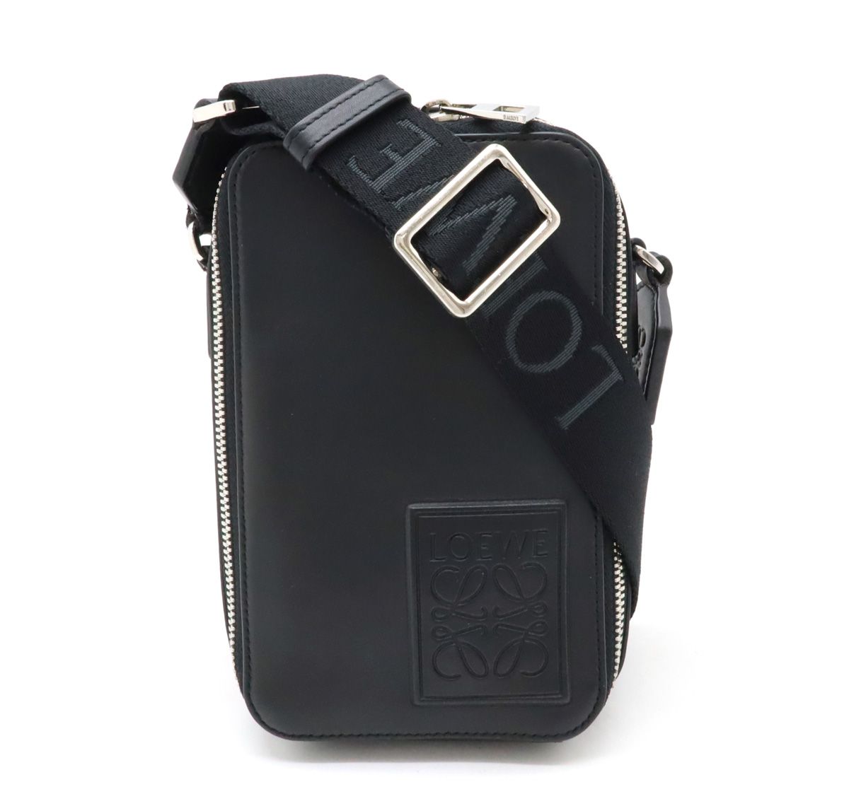 LOEWE ロエベ アナグラム ショルダーバッグ 斜め掛け レザー ブラック