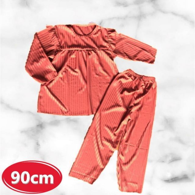 ふわっと可愛い！ Aライン デザインルームウェアー 【ピンクレッド 90cm】 女の子 可愛い 部屋着 敏感肌にもおすすめ