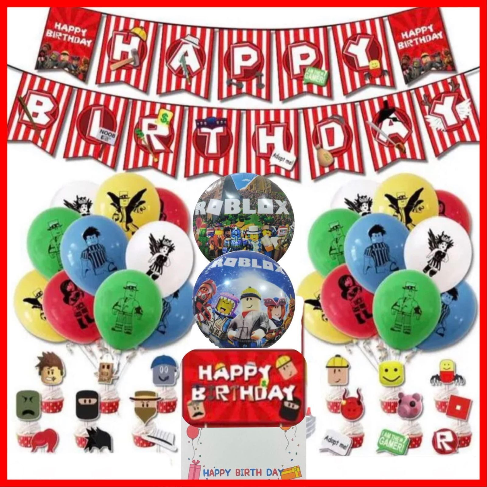 【人気商品】飾り付け パーティー お誕生日 風船 バルーン キャラクター Happy ゲーム Party Birthday Theme Roblox