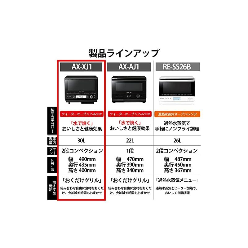 シャープ ウォーターオーブン ヘルシオ AX-XJ1-B ブラック 30L 2段調理 コンベクション トースト機能 0