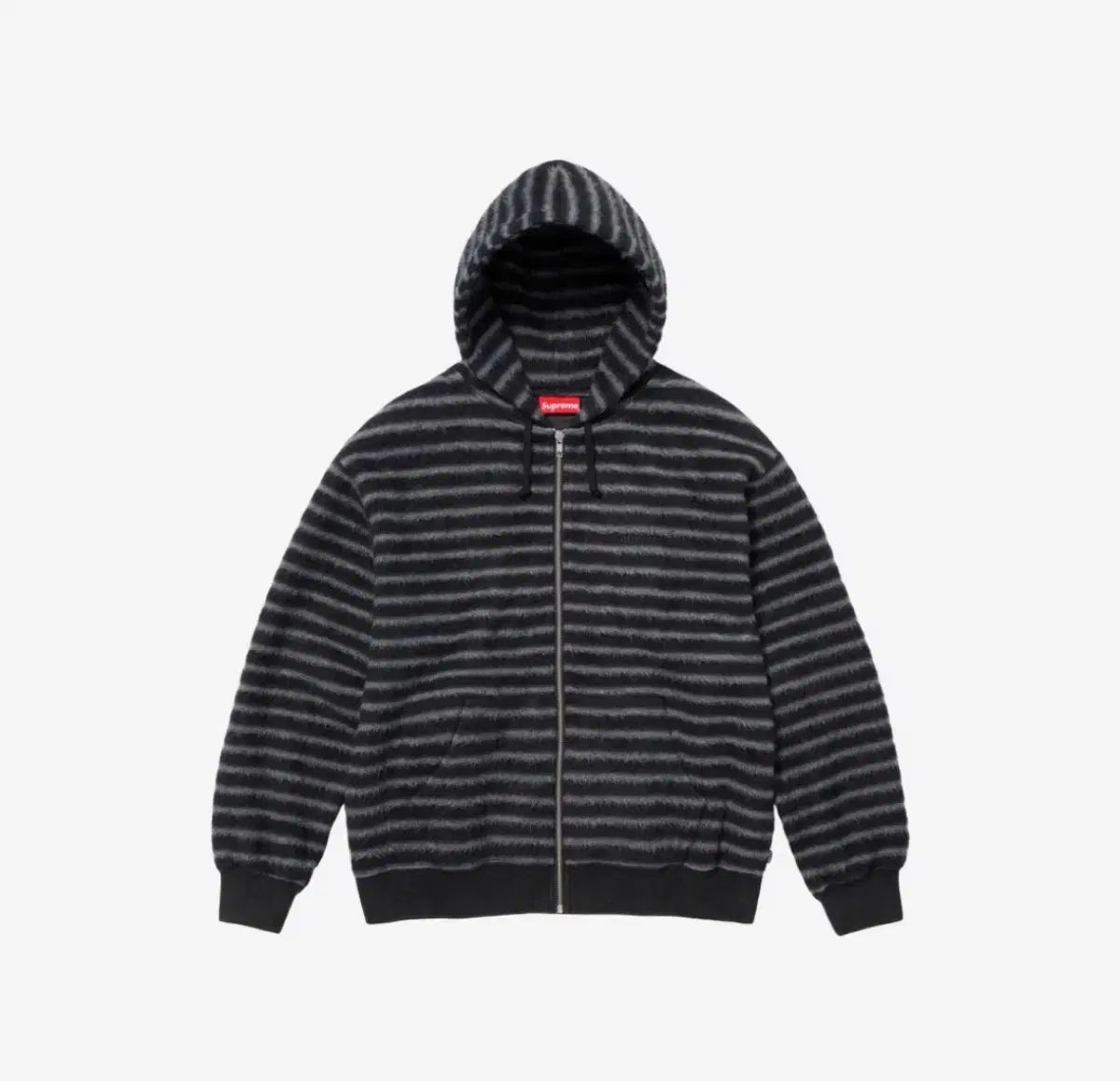 Supreme(シュプリーム) ブラッシュド フード付き ジップアップパーカー XL 黒