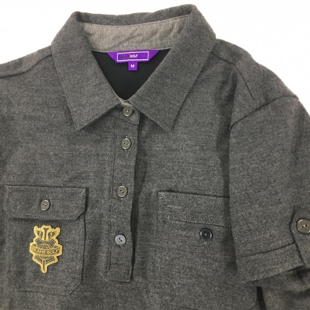 超美品】ビームスゴルフ 半袖ポロワンピース グレー 胸ポケット