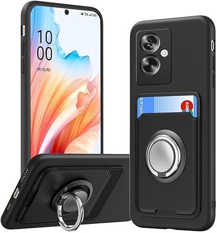 【在庫処分】OPPO A79 5G ケース カード収納 リング付き 保護カバー オッポA79 スマホケース リング スタンド付き ストラップホール付き シリコン スタンド機能 耐久 マット質感 滑り止め 指紋