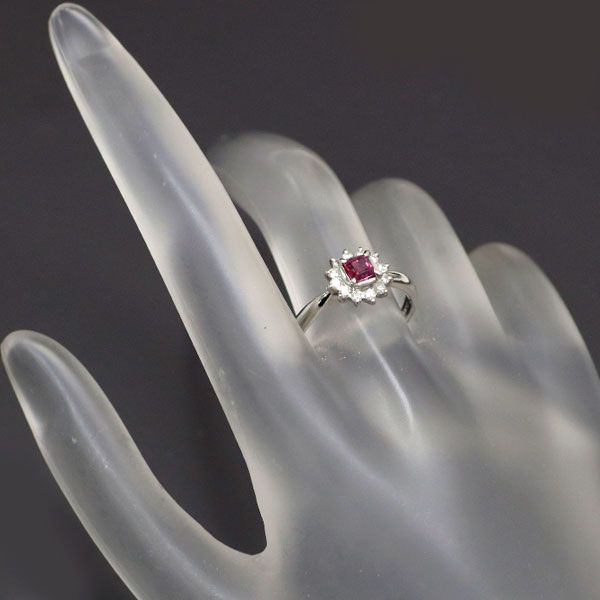 Pt900 ルビー ダイヤモンド リング 0.38ct D0.20ct - メルカリ