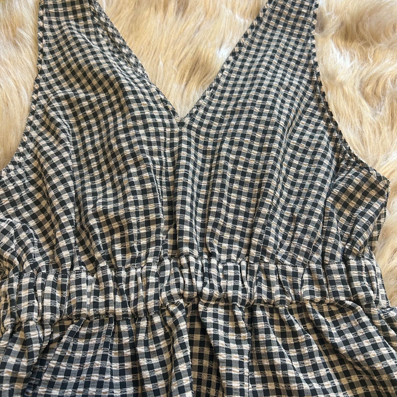 新品】JEANASIS ジーナシス チェックジャガードペプラムベスト