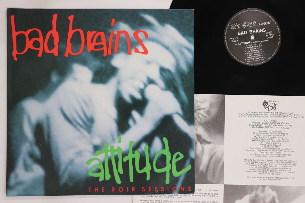 独LP Bad Brains Attitude (The Roir Sessions) WB056 WE BITE /00260 Bad Brains – Attitude (The ROIR Sessions) – Vinyl (LP, Album