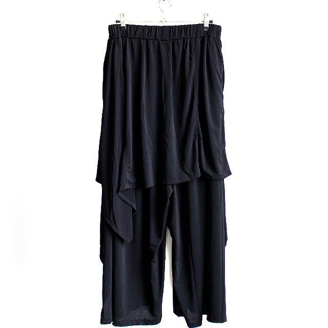 アシメスカート付きサイドスリットワイドパンツ