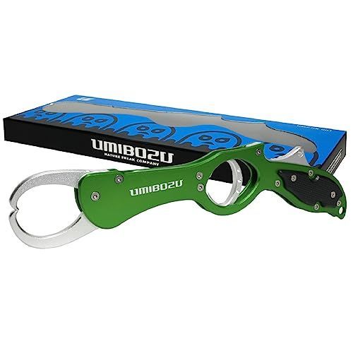 6.グリーン Umibozu(ウミボウズ) フィッシュグリップ 国内 超軽量 アルミ製 サビに強い 防錆 滑り止め 魚つかみ フィッシンググリップ フィッシュキャッチャー (6.グリーン)