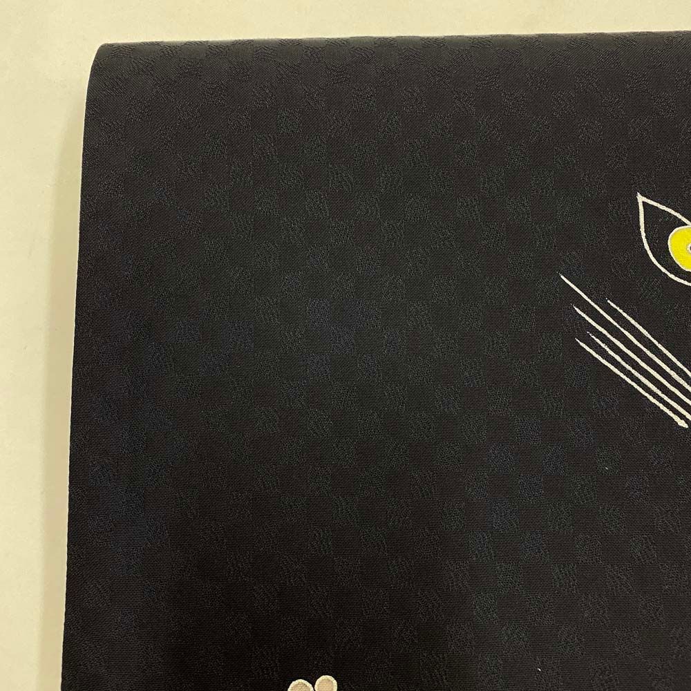 袋帯】洒落帯 猫 ネコ しゃれ帯 中古 カジュアル ポイント柄  