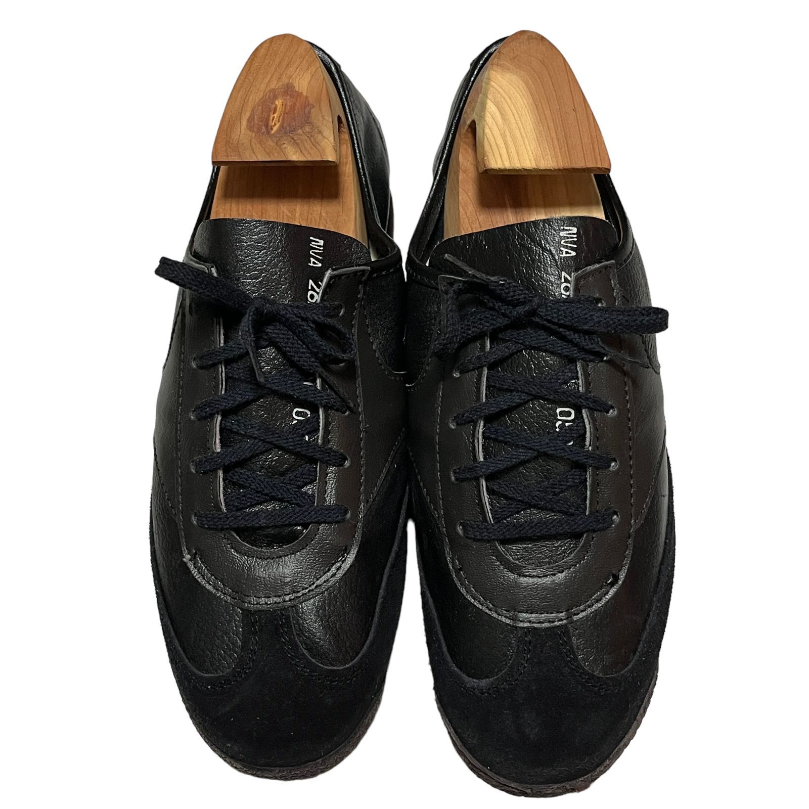 【Military】70s~80s Black German Trainer Leather and Suede 25~25.5cm 