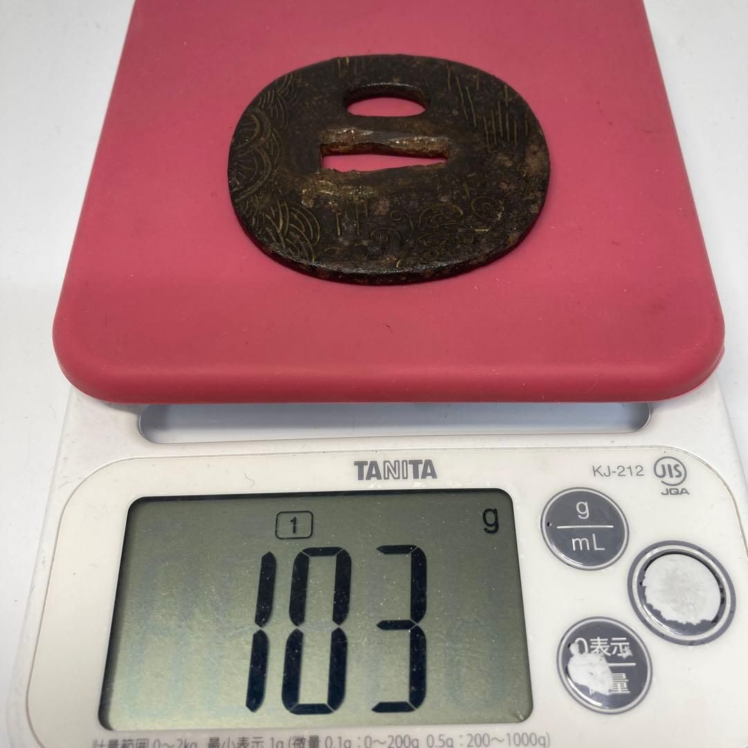 時代　金銀象嵌入　鍔　重さ103g　東ま6-0215ア③ 時代 金銀象嵌入 鍔 重さ103g 東ま6-0215ア③ - メルカリ