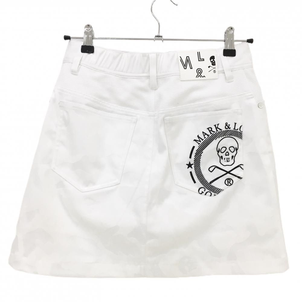 ☆特価☆【超美品】マークアンドロナ スカート 白 スカル 迷彩地模様