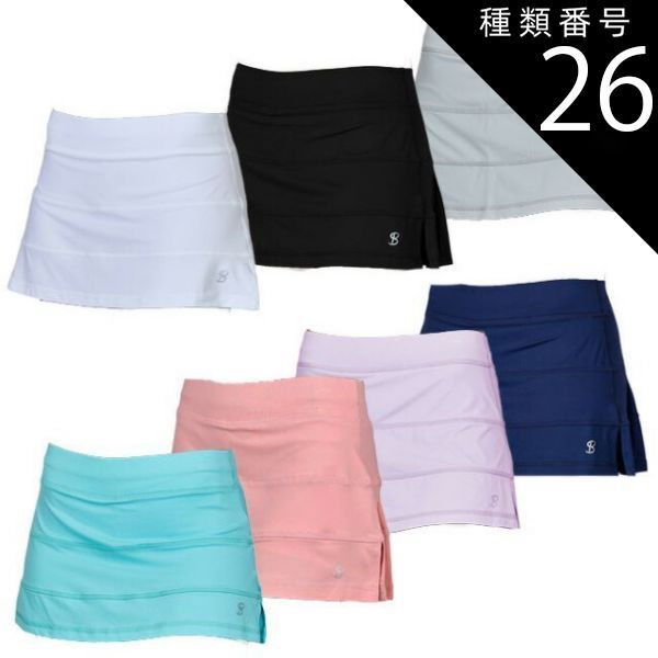 種類26:ネイビー(NVY)/USサイズ-S 売尽しセール！】「ＵＳサイズ」Sofibella(ソフィベラ) レディース 13インチ パネル スコート 1957(22y2mテニス)【メール便発送】(330629968)