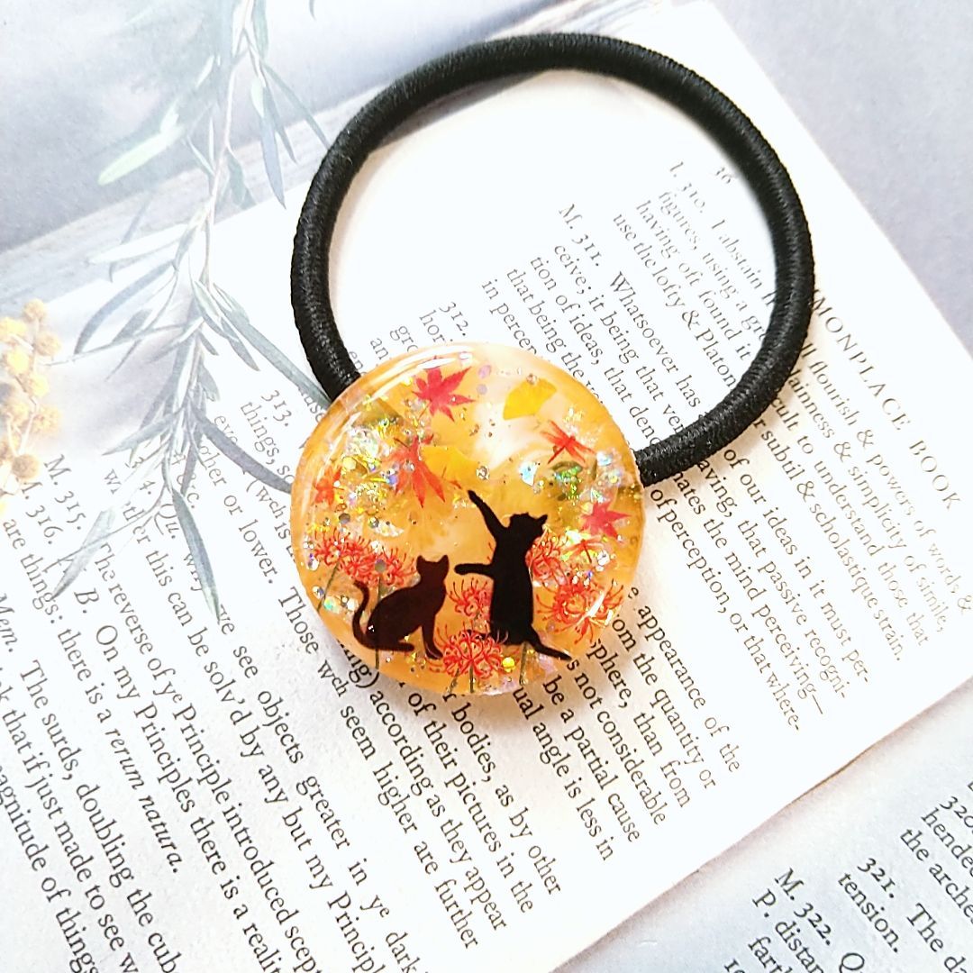 【705】ハンドメイド　レジン　ヘアゴム　ポニーフック 705】ハンドメイドレジンヘアゴムポニーフック