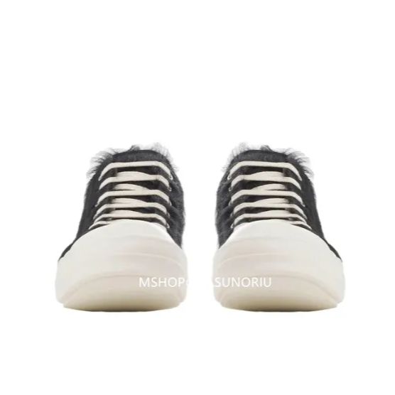 Rick Owens LOW SNEAKS BLK MILK MILK Ramones ラモーンズ ファー 