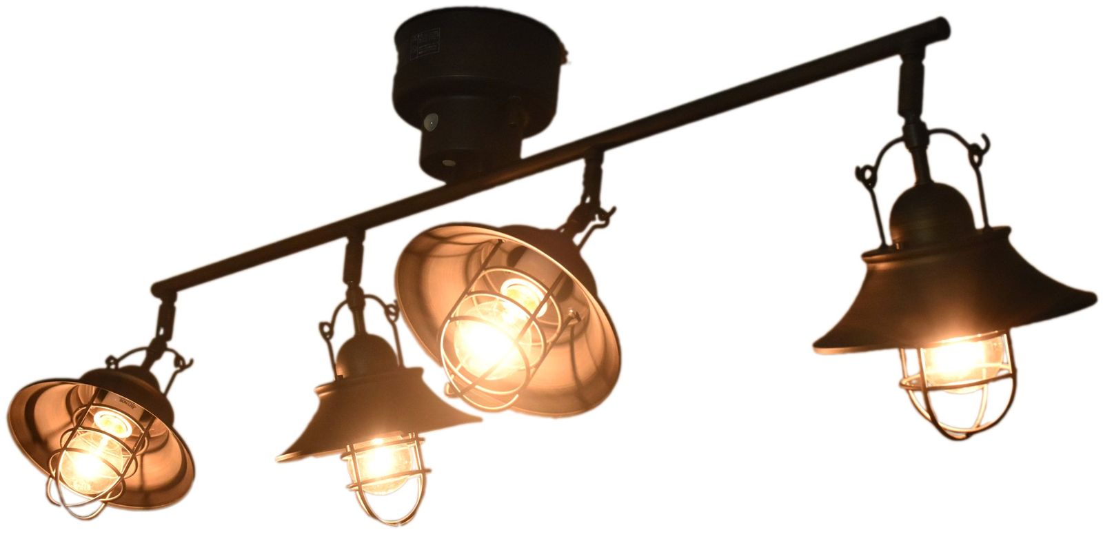 Ampoule シーリングライト 照明 おしゃれ LEDシーリングライト 4灯 バータイプ アイアン リビング ダイニング 寝室 カフェ レトロ ヴィンテージ アンティーク モダン 照明器具 天井照明 ブラック 黒 LED 明るい リモコン RAUTA