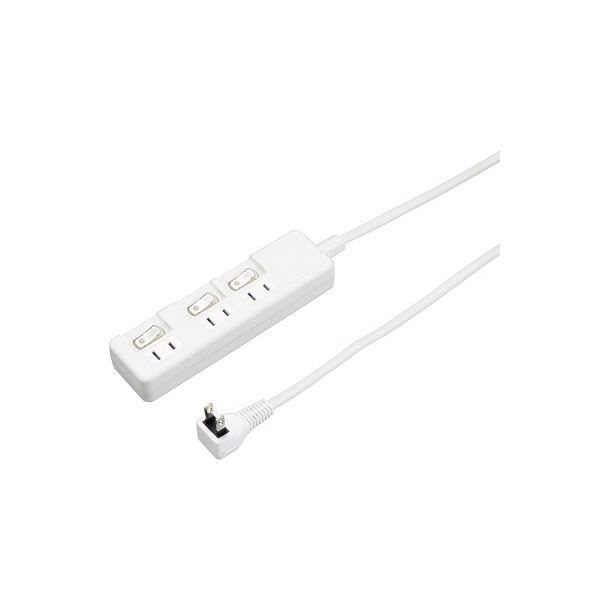 【5個セット】 YAZAWA 3個口 節電タップ 3m ホワイト H8S333W