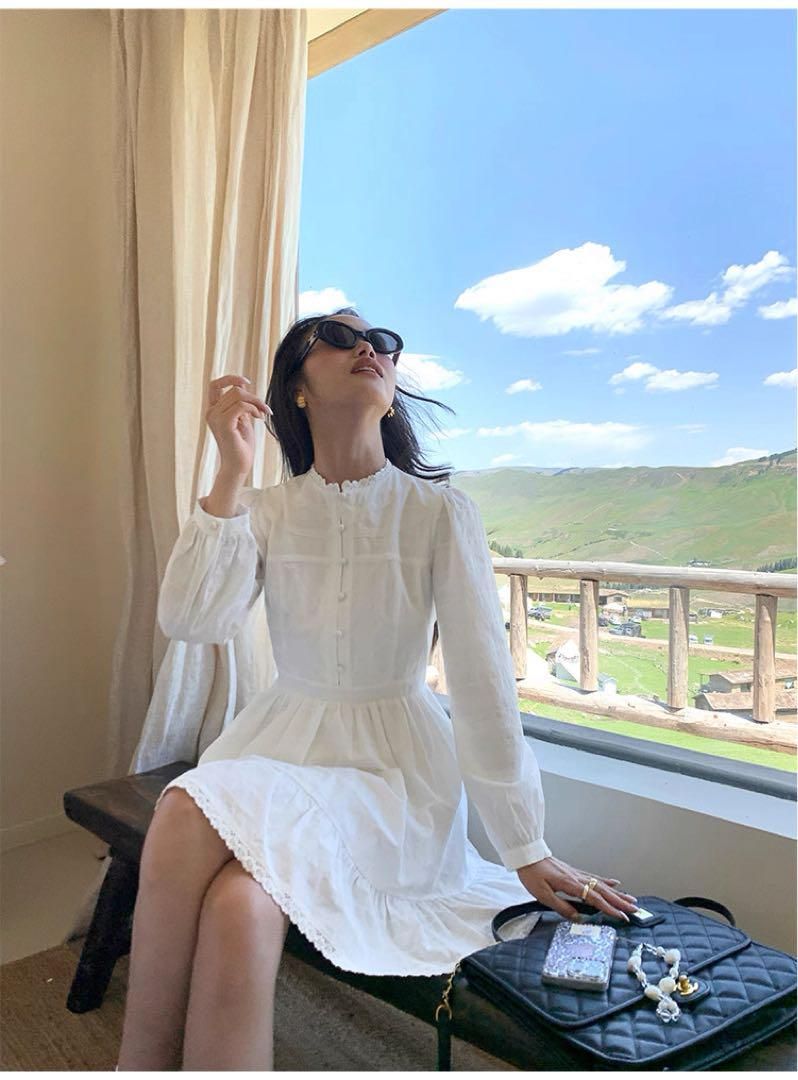 ひざ丈ワンピース夏秋用