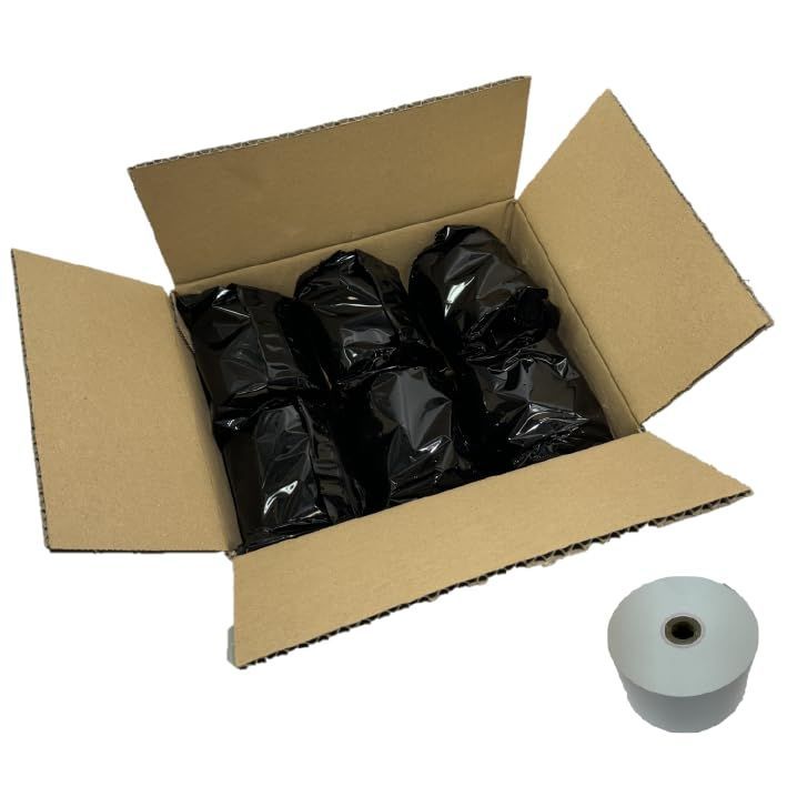 【特価商品】長さ 63m x 厚み 80mm 80mmｘ外径 75μ 紙幅 芯径 感熱紙 個装】レシートロール 12mm【国産：王子製紙】（ノーマル保存） 【6巻セット