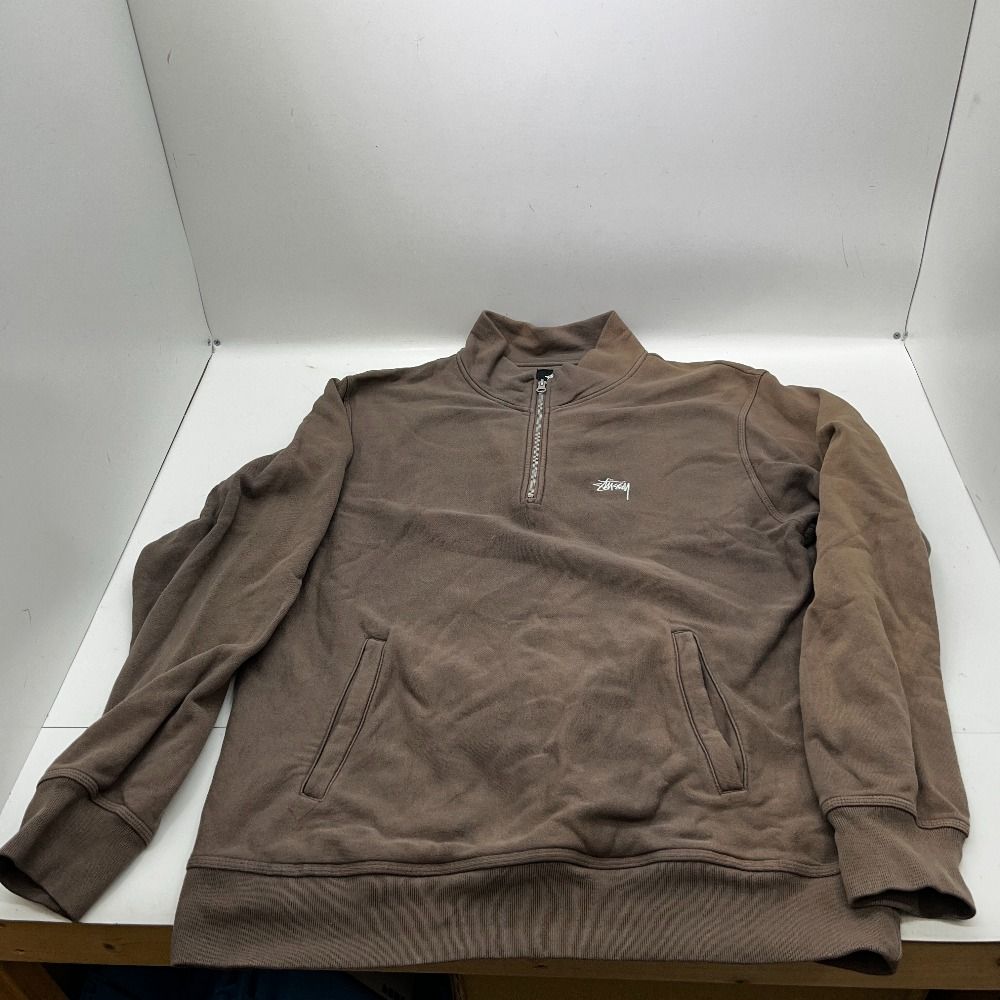06w8652 ステューシー STUSSY  STSSY DVERDYEDSTOCK LOGO MOCK ハーフジップ  スウェット  【中古品】