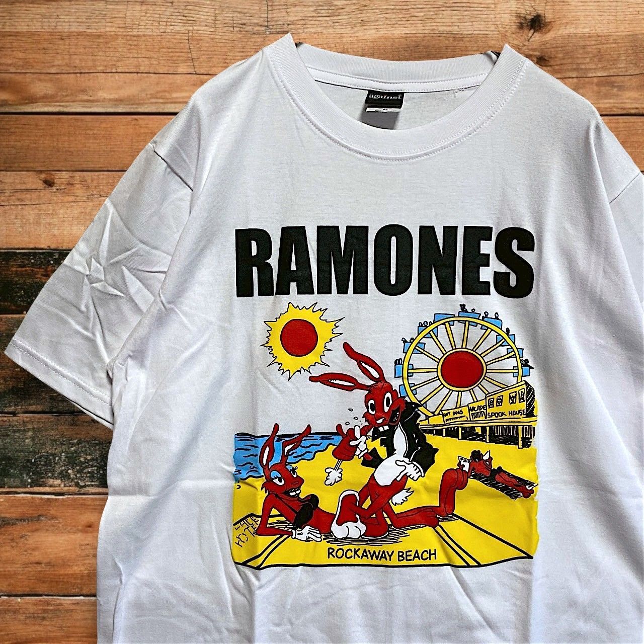 RAMONES ラモーンズ バンドTシャツ ビンテージ 古着 ☆ ラモーンズ RAMONES T 白 バンド ミュージック ロック ツアー