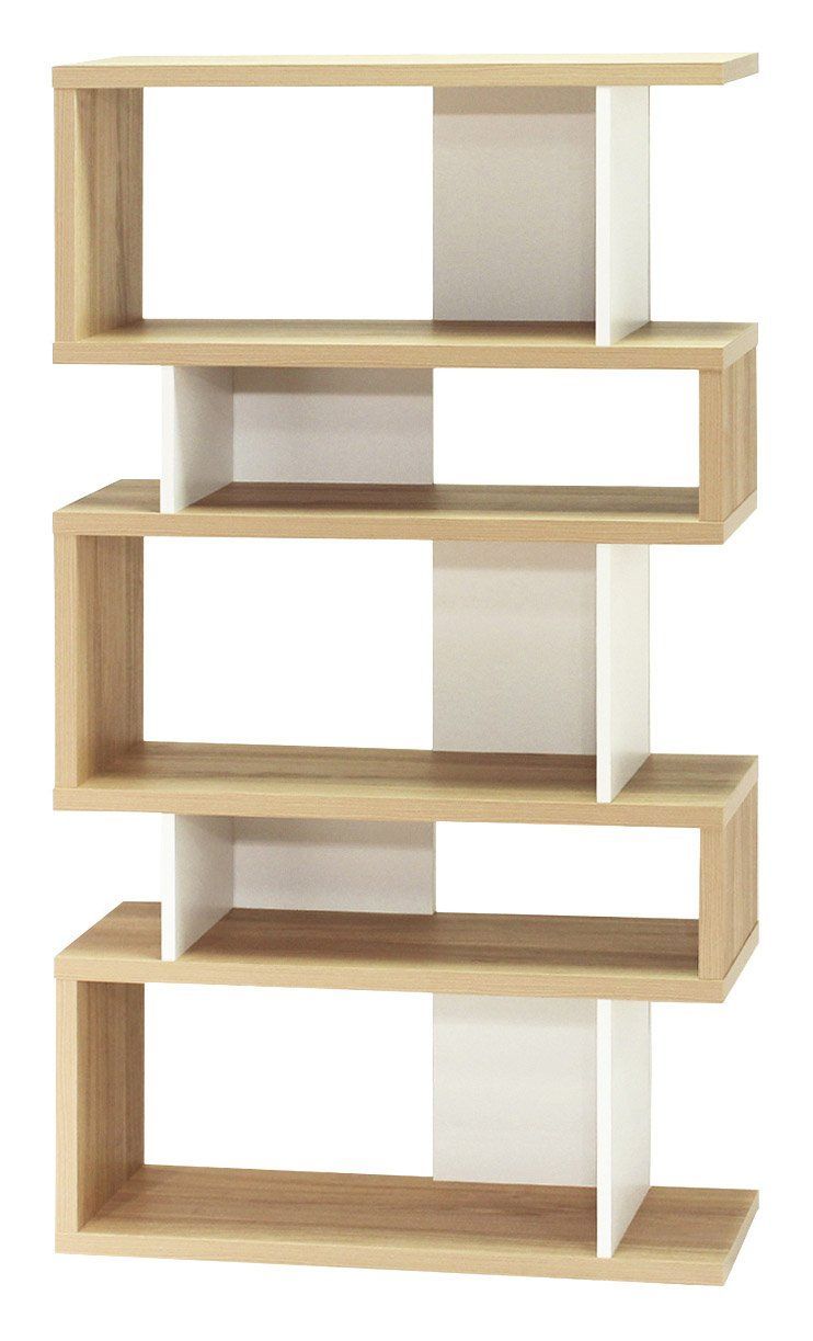 白井産業 おしゃれさを際立たせるS字型のデザイン 厚みのある棚板が重厚な飾り棚 パーテーション 本棚 ナチュラルブラウン 幅87.9 高さ159.6 奥行29.4cm SEP-1690ARNA セパルテック