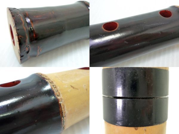 【侍】『琴風調』沈金銘 尺八 中継 和楽器 内朱塗 新品未使用 錬堂 銘有 琴古流尺八 漆塗り うるし 中継ぎ 在銘 約48cm 竹製 内側漆 狂言 雅楽能 和楽器 伝統文化 コレクター マニア必見_J4