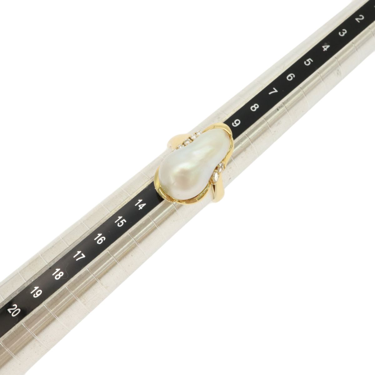 MIKIMOTO ミキモト K18YG パールダイヤモンドリング 約11号 指輪