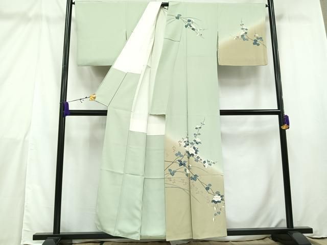 平和屋着物○訪問着 友禅 作家物 枝梅花文 暈し染め 正絹