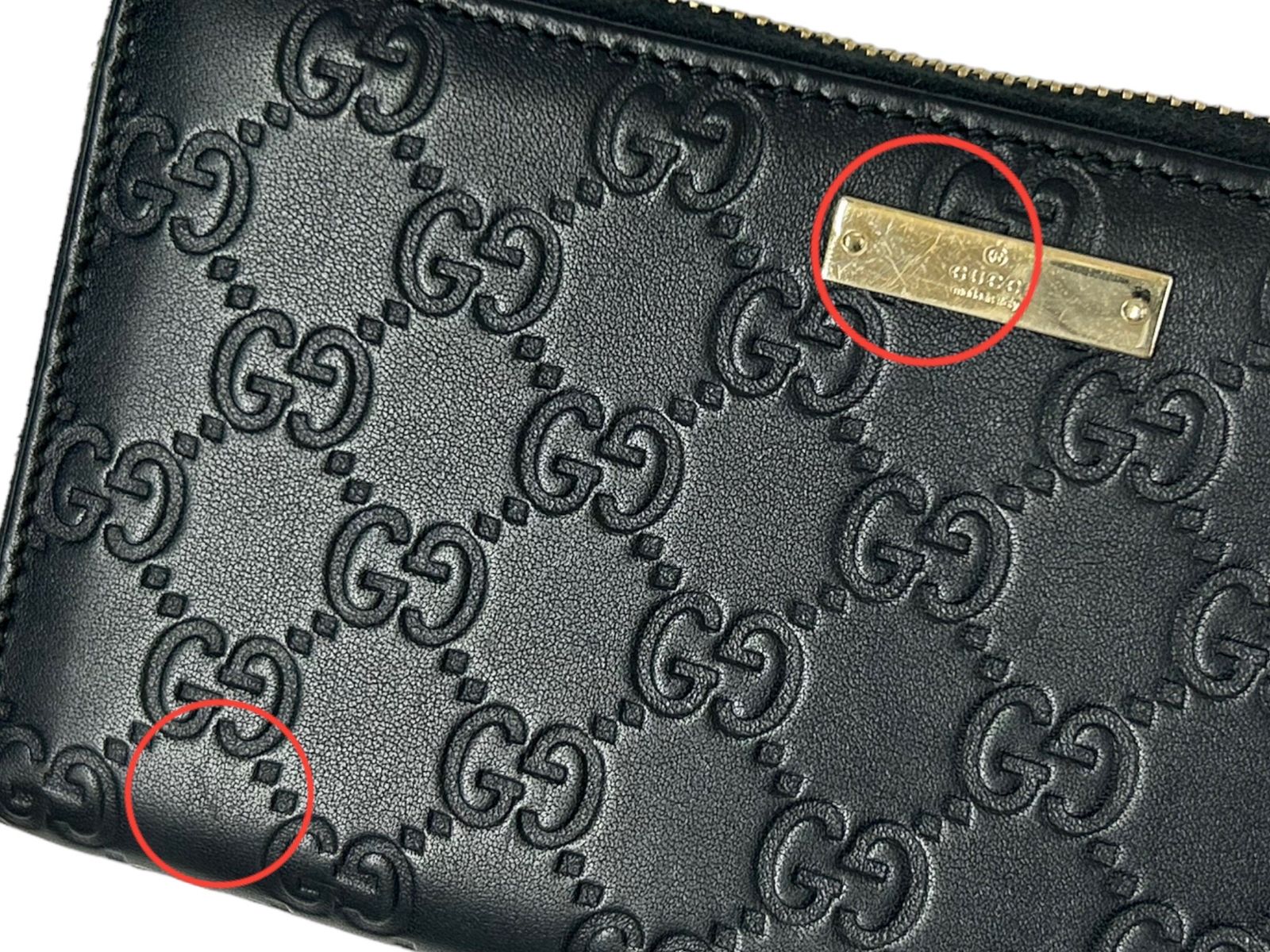 GUCCI (グッチ) グッチシマ GG柄 レザー ウォレット 長財布 ラウンド