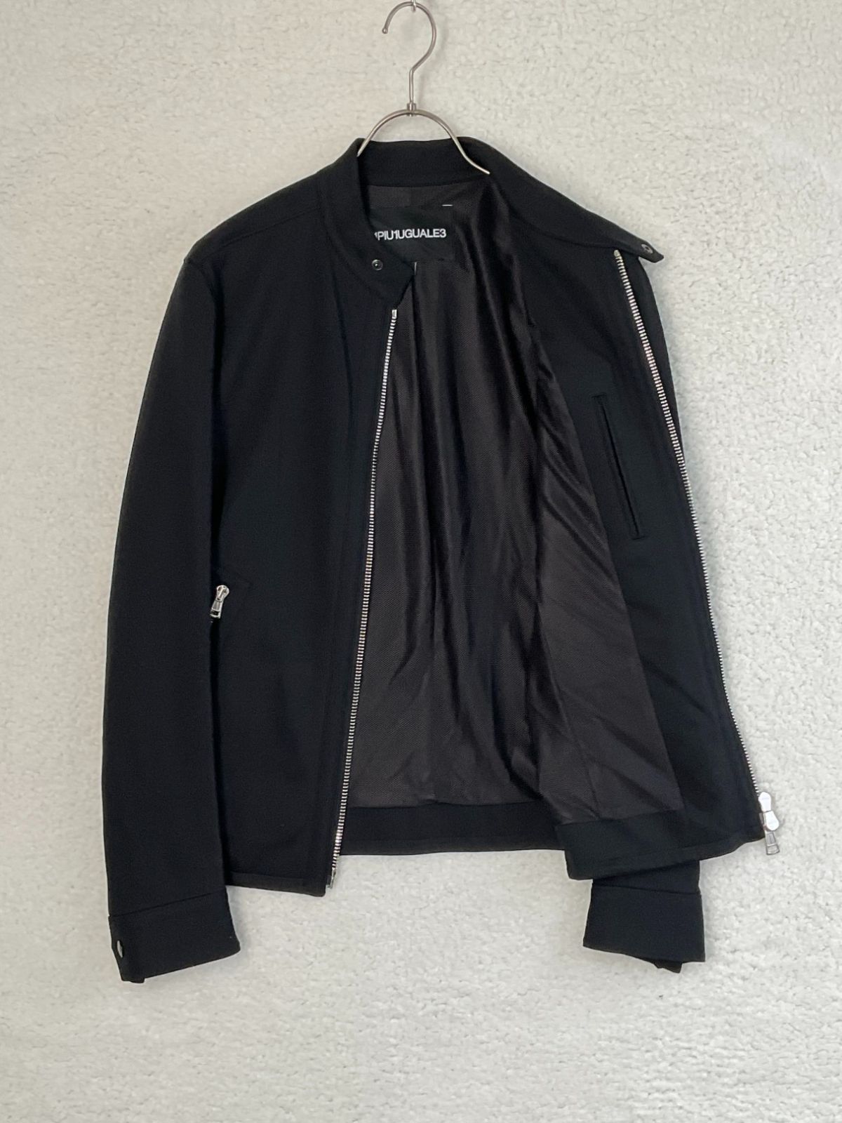 【未使用】1PIU1UGUALE3 シングルリブライダースジャケット サイズ4 未使用 1piu1uguale3 ウノピゥウ 4 ブラック SINGLE RIB RIDERS