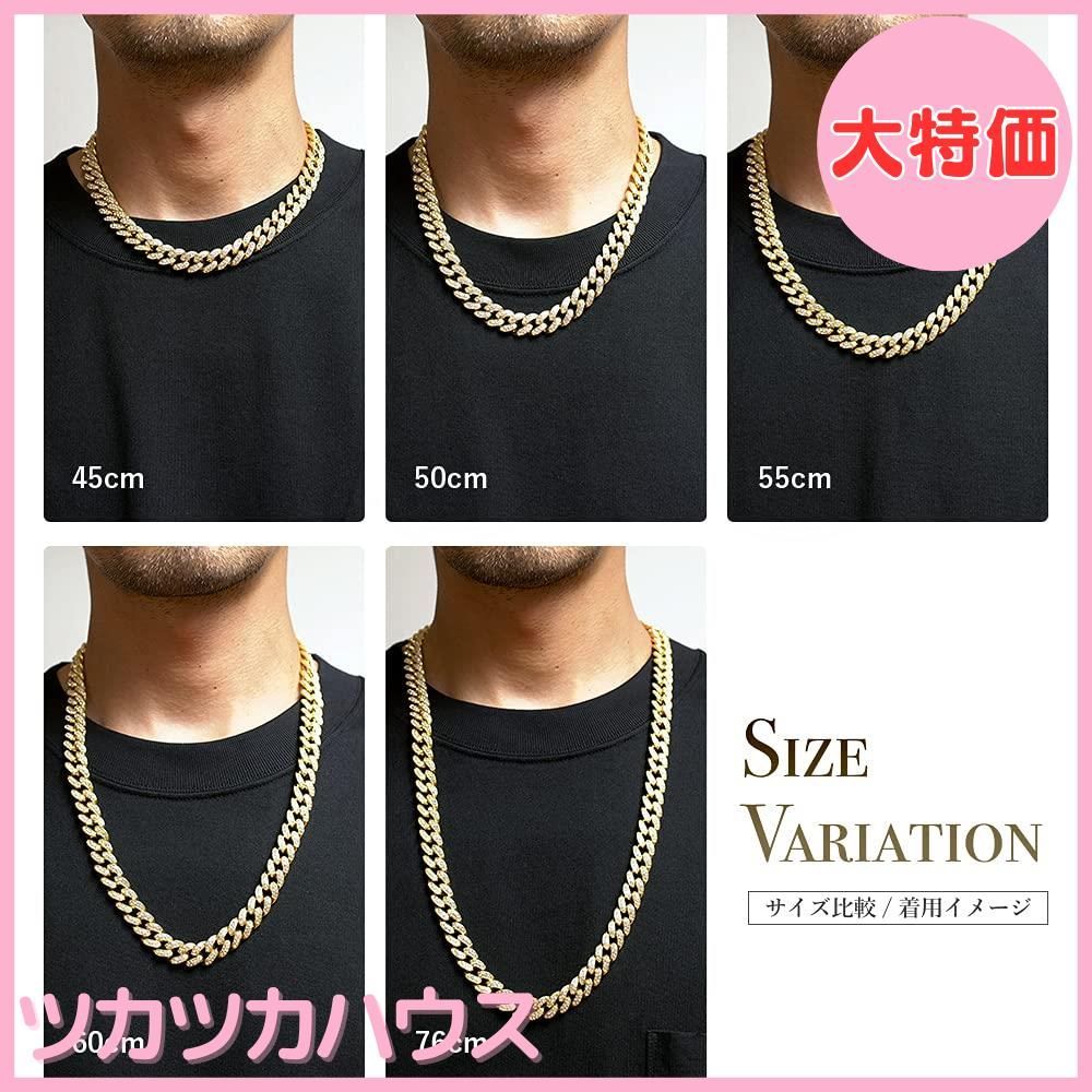 大特価】[Puente] キューバンネックレス 幅12mm マイアミキューバン 