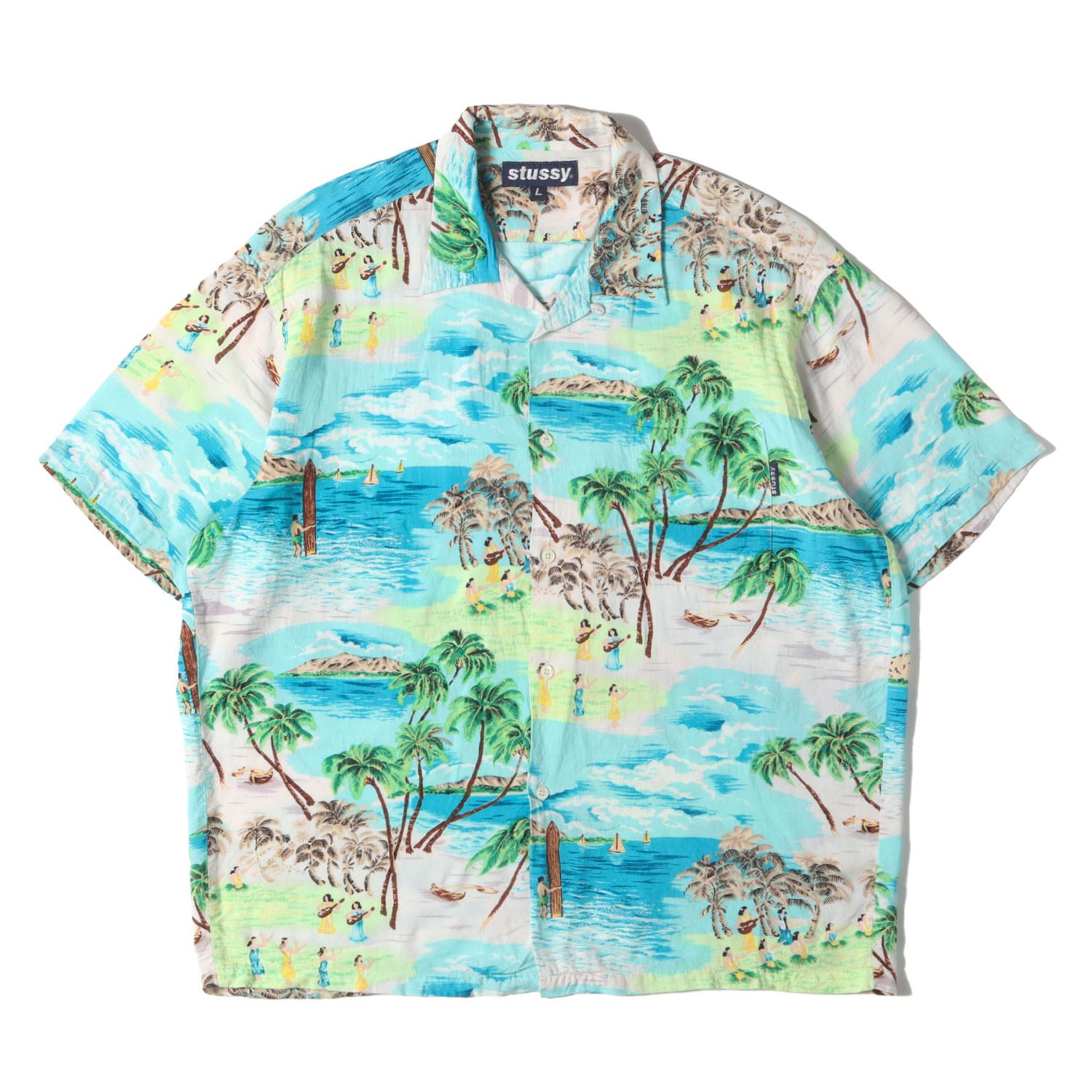 90s サイズL USA製 vintage old stussy アロハシャツ（90s OLD